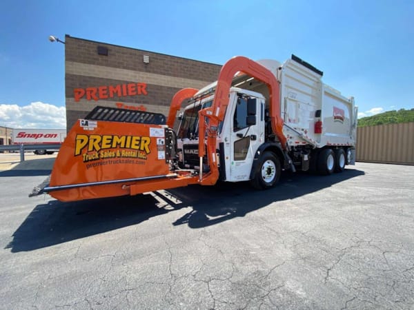 Mack LR64R residential front loader garbage truck front left